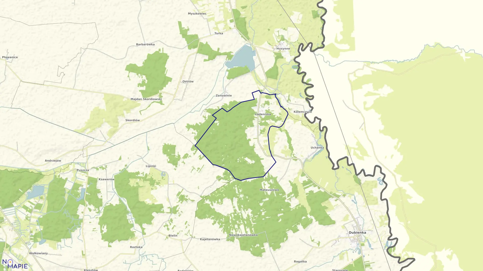 Mapa obrębu LADENISKA w gminie Dorohusk