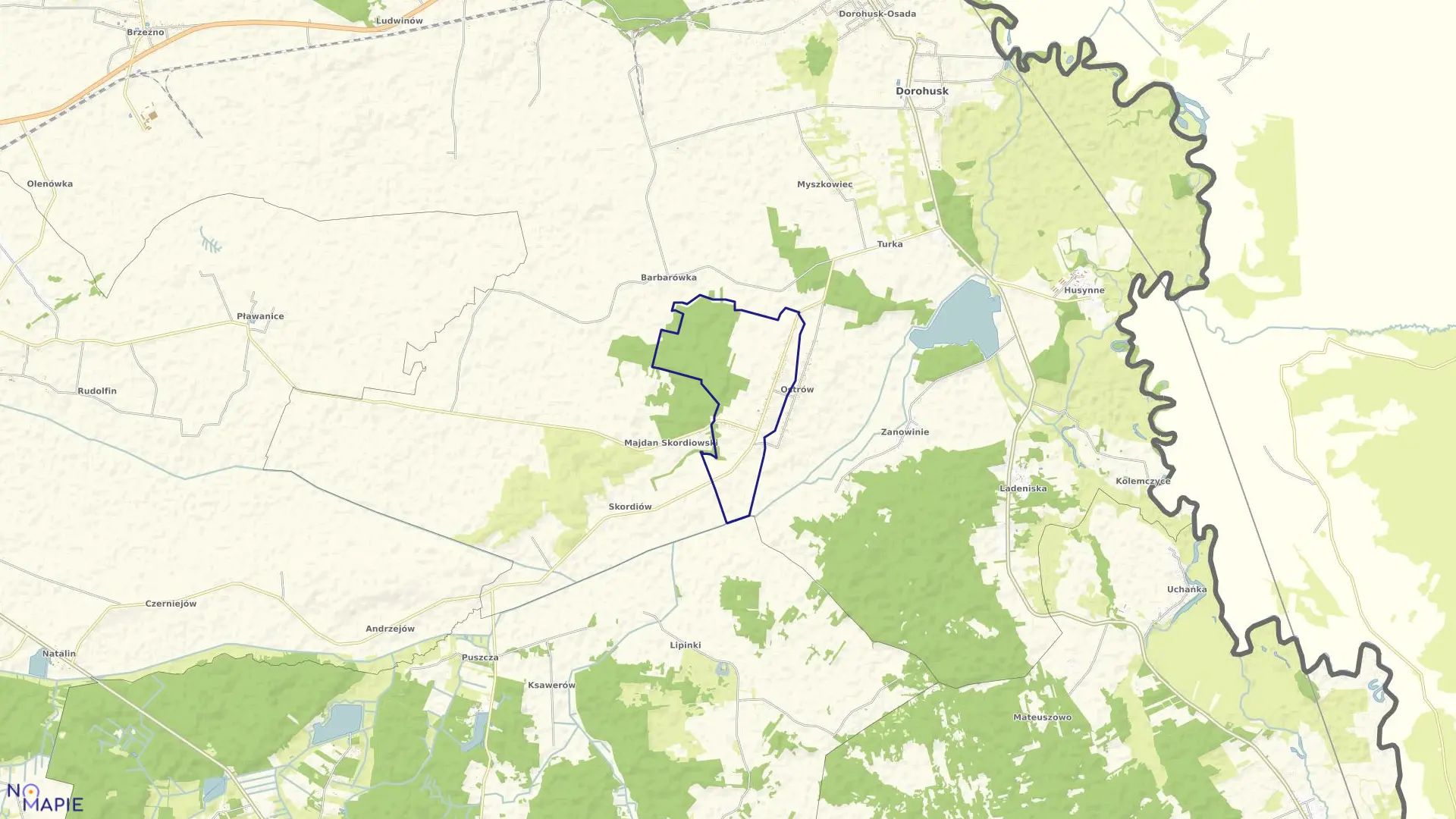 Mapa obrębu MICHAŁÓWKA w gminie Dorohusk