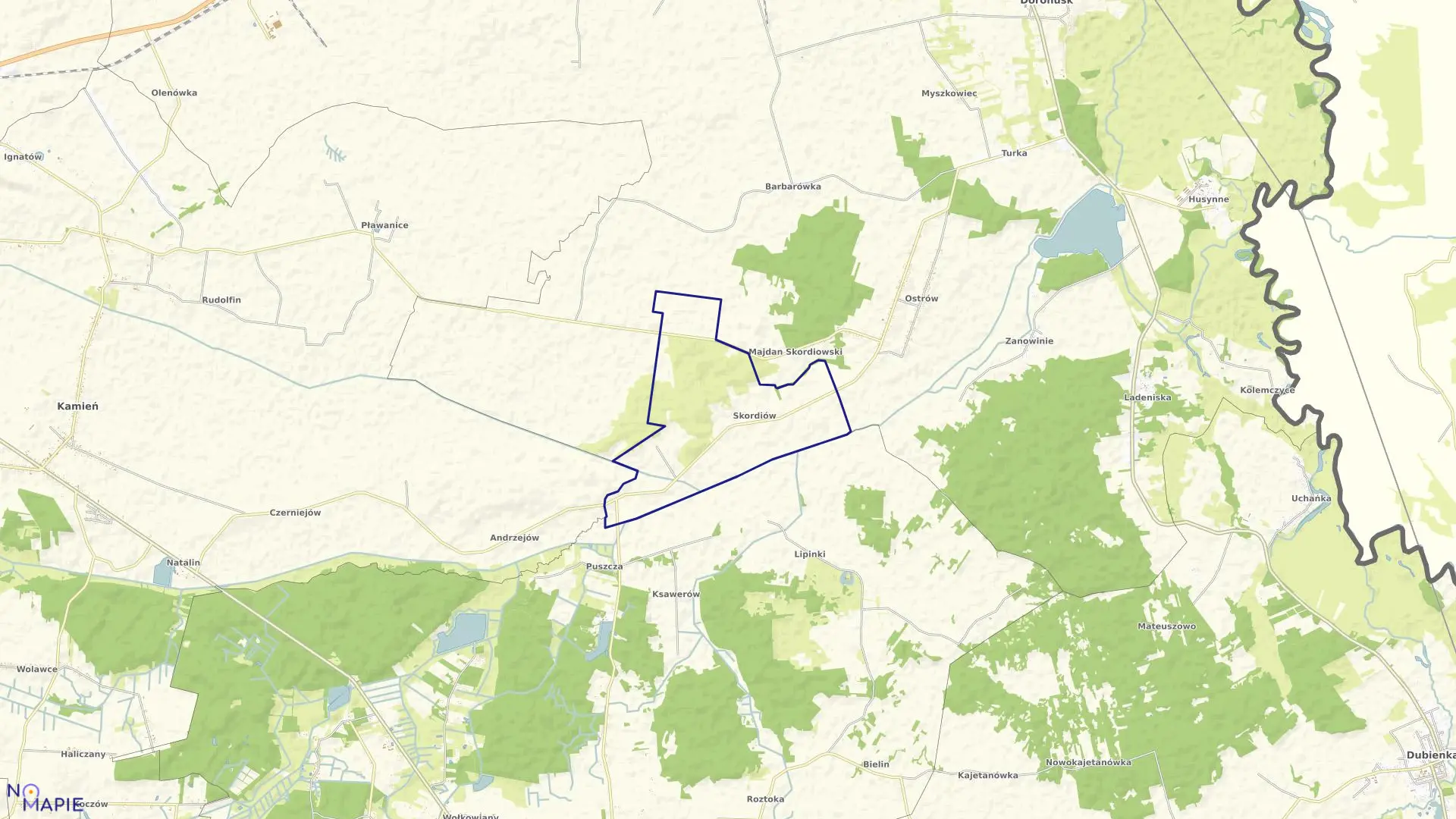 Mapa obrębu SKORDIÓW w gminie Dorohusk