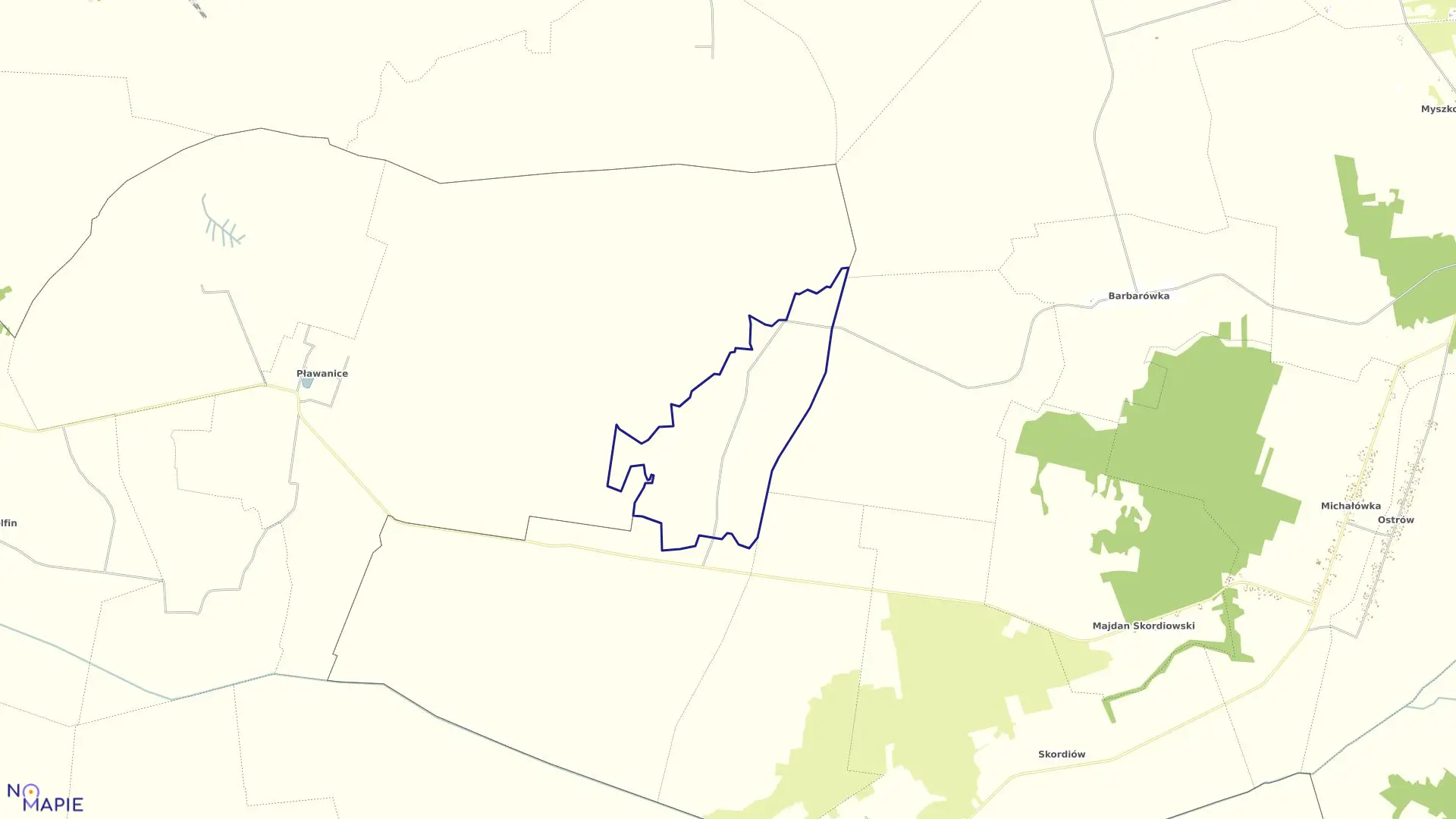 Mapa obrębu STEFANÓW w gminie Dorohusk